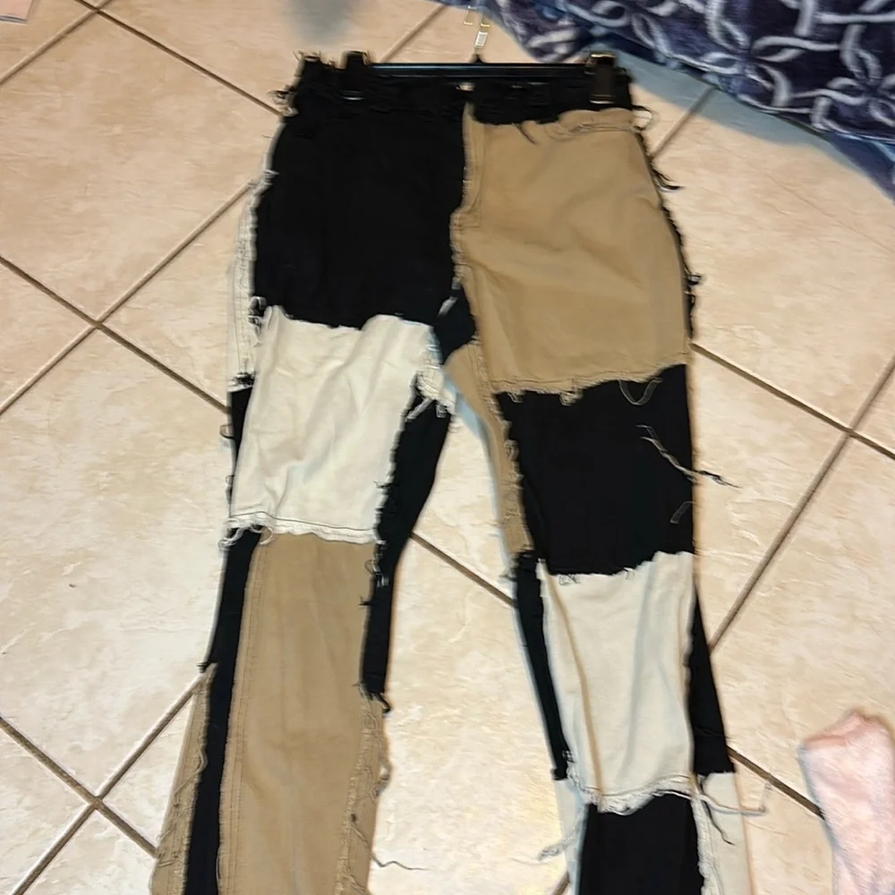 Shein patchwork full length jeans - Picture 2 of 4